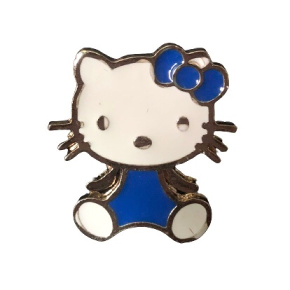 NEW RARE Collectible Hello Kitty Enamel Ring Jewelry Blue Off White Gold - Picture 2 of 11